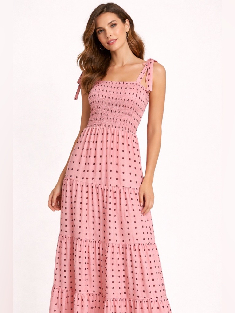 Pink Smocked Maxi Dress